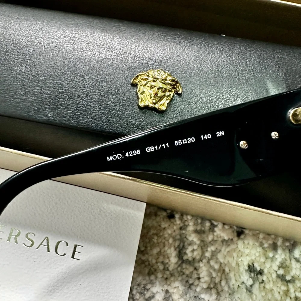Versace Black Sunglasses with Gold Accent - Picture 5 of 9